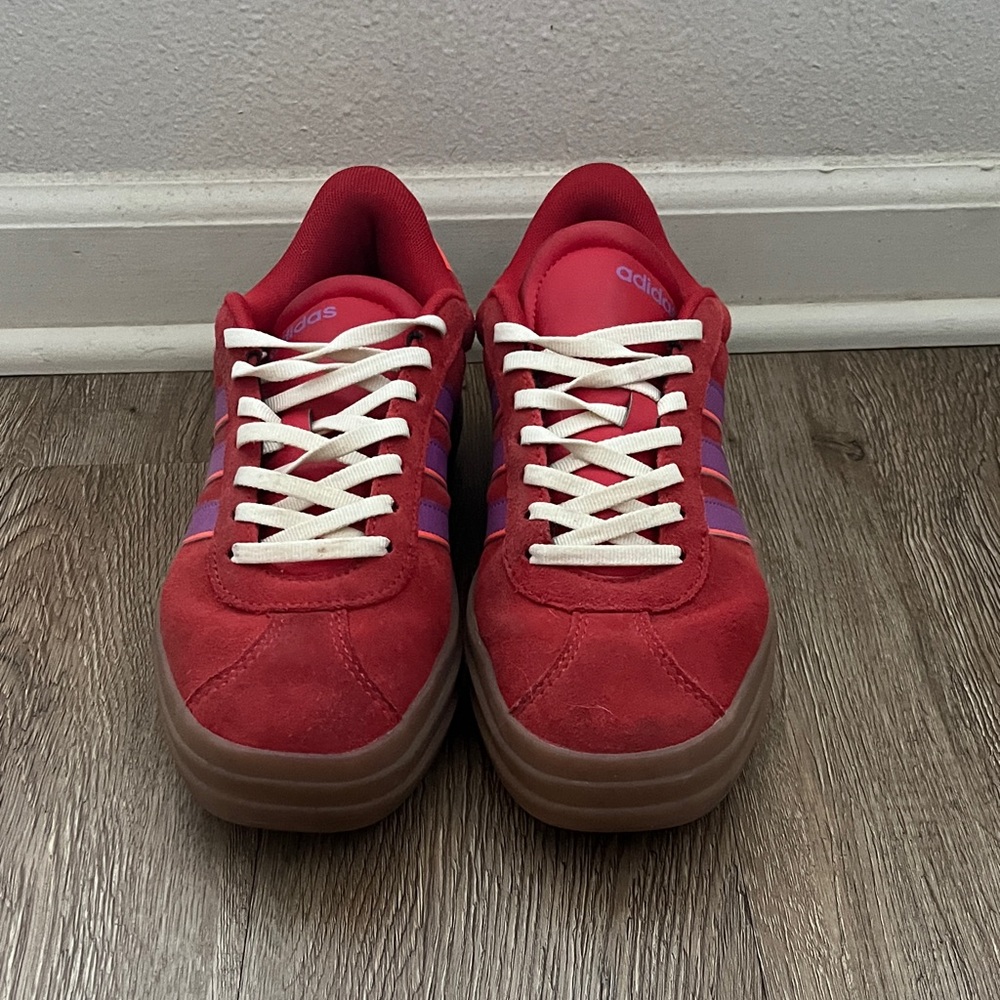 Adidas Women’s Red and Purple Sneakers